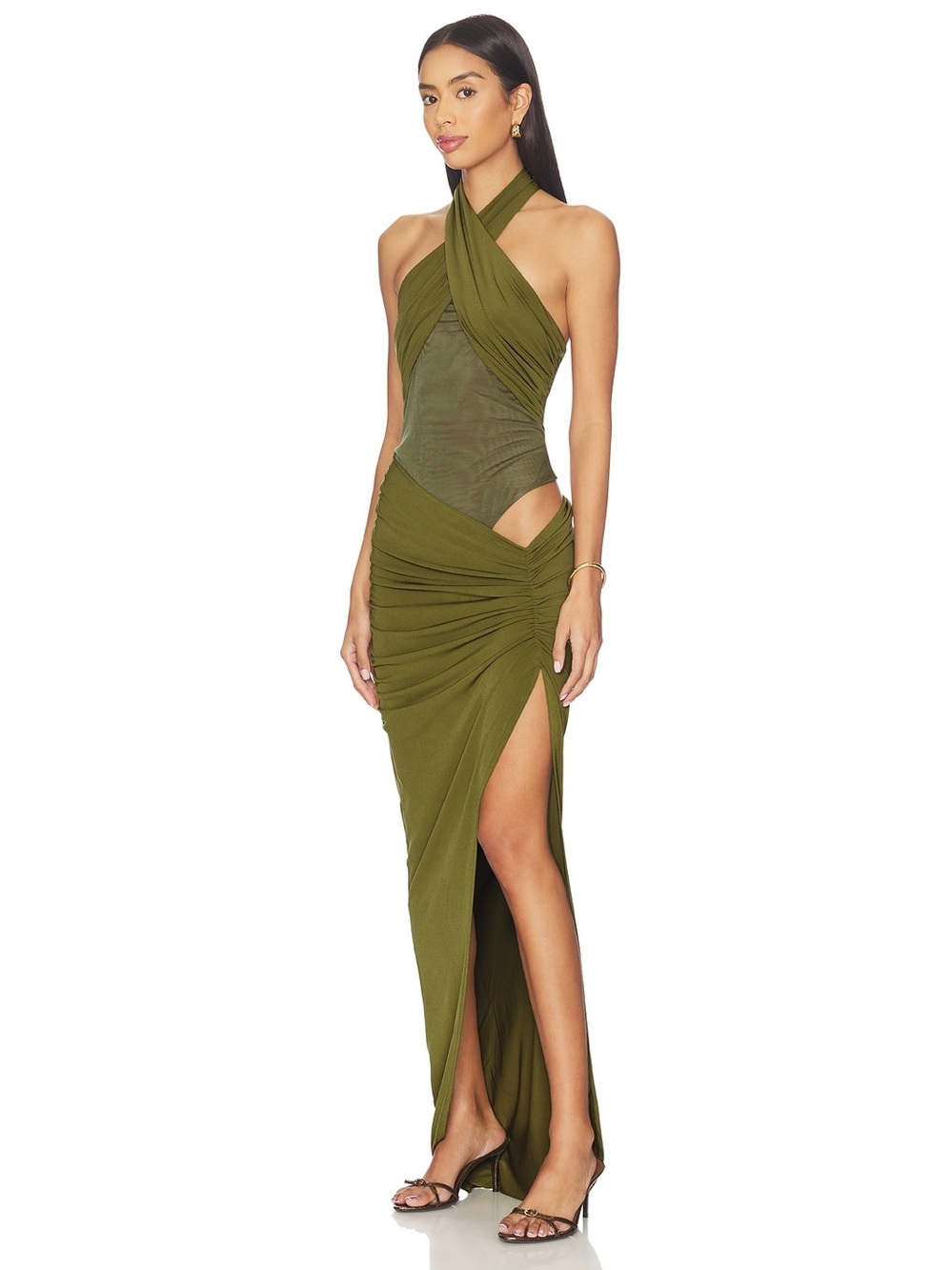 NBD 
Meena Maxi Dress in Moss Green